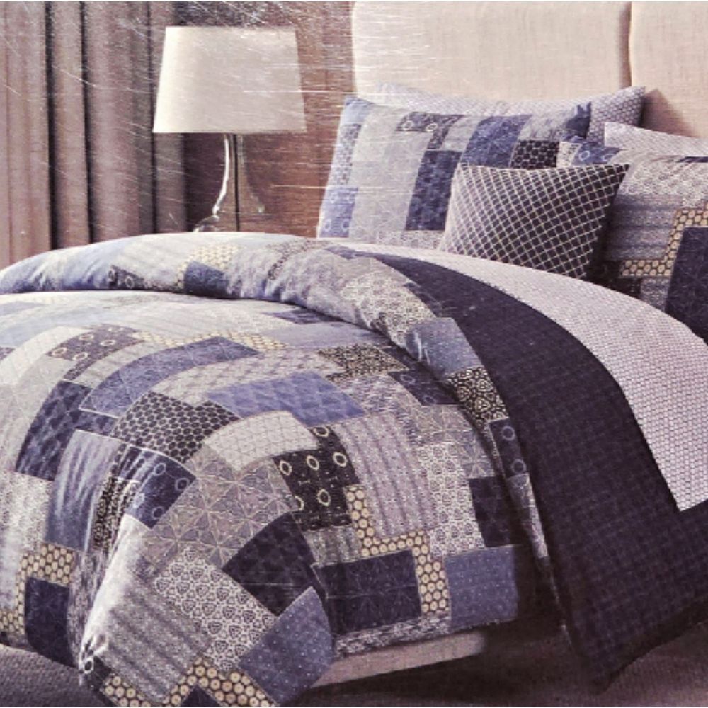 True Religion Patchwork 8-PC Reversible Queen Comforter Set - Picture 2 of 8